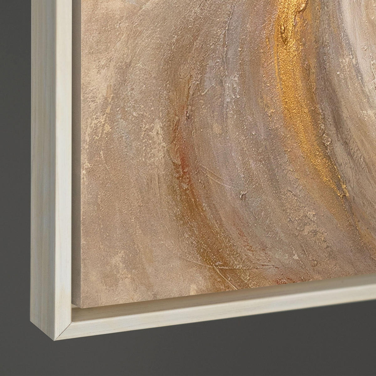 GEMÄLDE Energie des Stroms Schattenfugenrahmen Beige 120x80 cm - Beige, Holz (120/80cm) - YS-art gallery