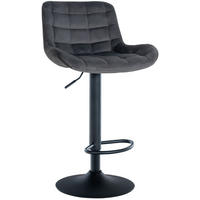 BARHOCKER Samt dunkelgrau - Dunkelgrau/Schwarz, Textil/Metall (48/81/54cm) - CLP