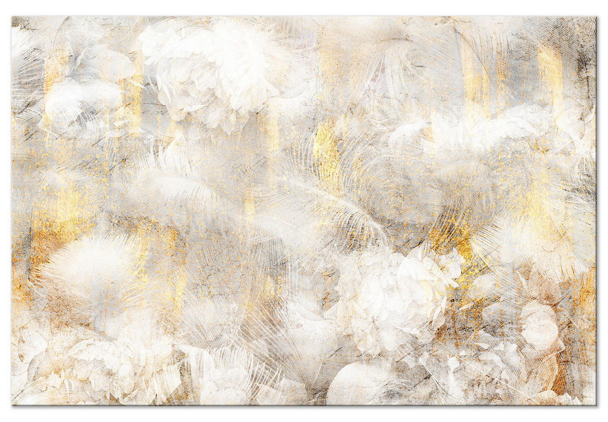 KUNSTDRUCK Weiß 120/80 cm - Goldfarben/Weiß, Textil (120/80cm) - KUNSTLOFT