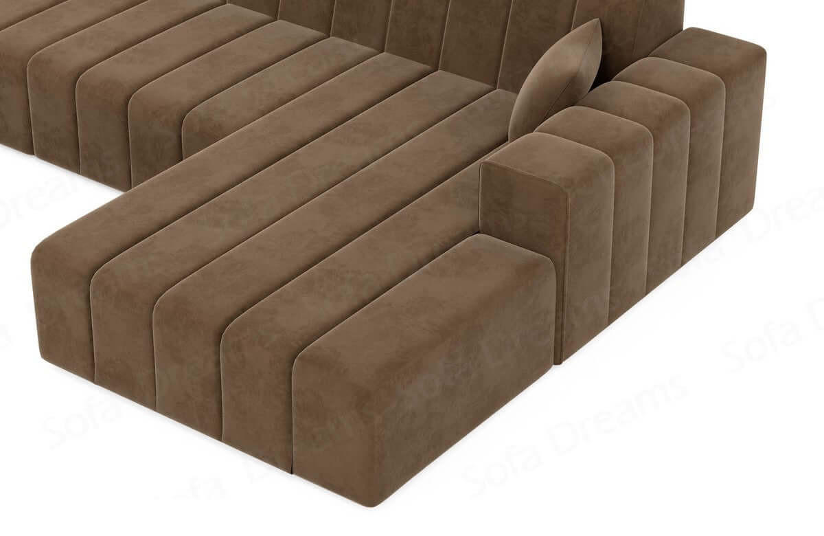 WOHNLANDSCHAFT Astra Braun Strukturstoff - Braun, Kunststoff (326/73/186cm)