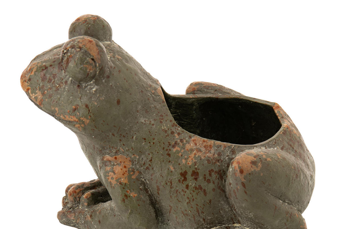 BLUMENTOPF ANTIK AUßEN Grün - Grün, Glas/Naturmaterialien (26/27cm) - J-Line