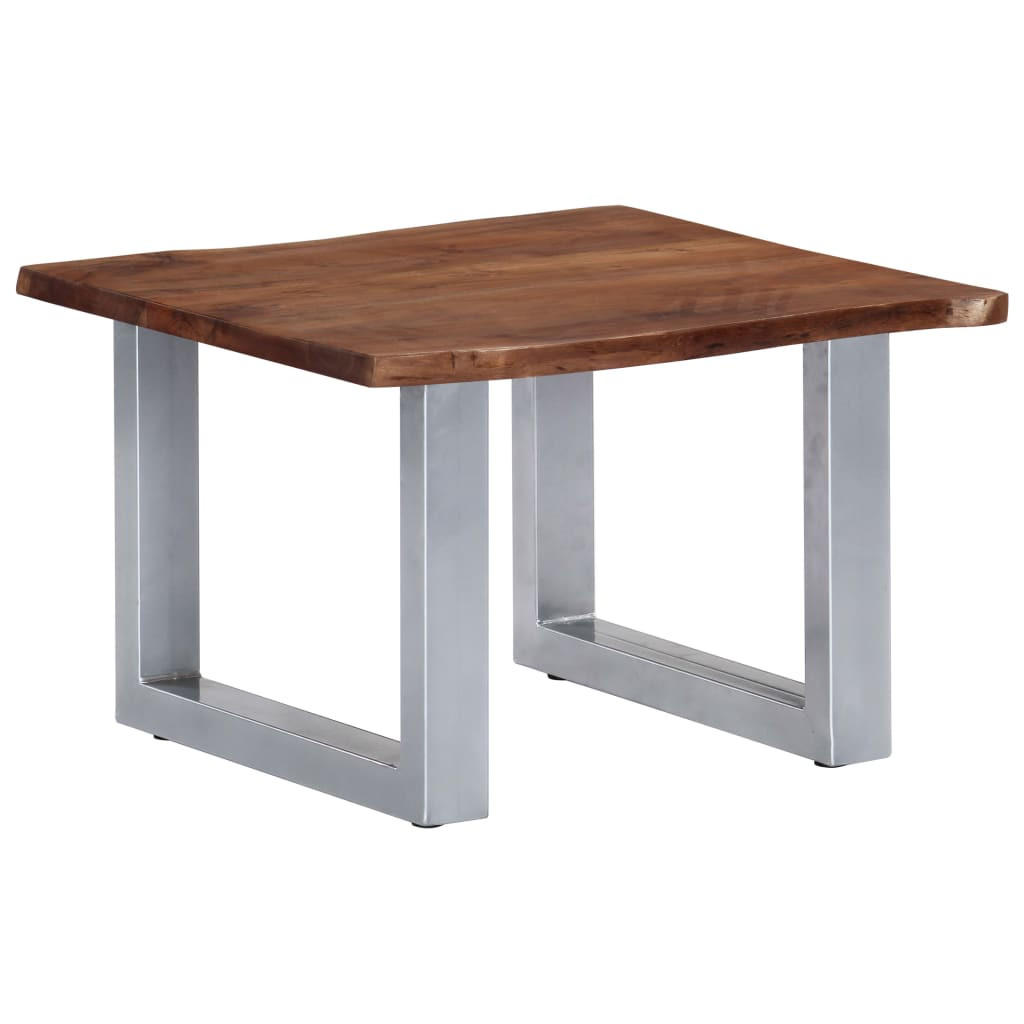 COUCHTISCH mit Naturkanten 60x60x40 cm Massivholz Akazie - Braun, Holz (60/60/40cm) - furnicato