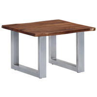 COUCHTISCH mit Naturkanten 60x60x40 cm Massivholz Akazie - Braun, Holz (60/60/40cm) - furnicato