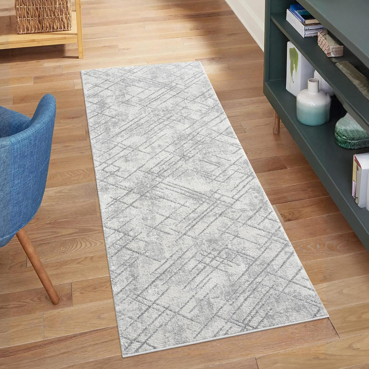 KURZFLOR-TEPPICH Antik 245 Grau 80x300 cm - Grau, Textil (80/300cm) - carpet city