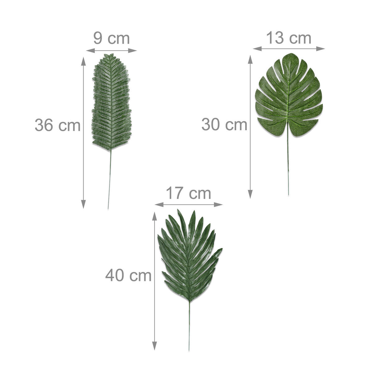 72XDEKOBLATT - Dunkelgrün, Textil (40cm) - Relaxdays