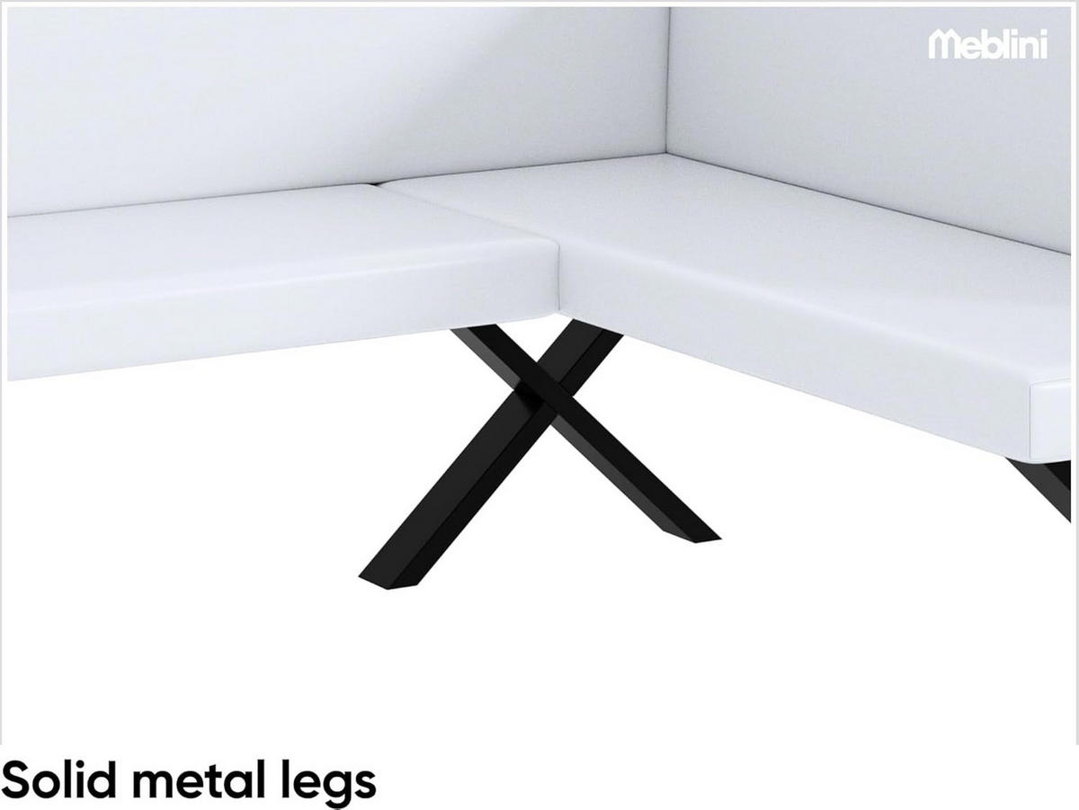 ECKBANK TONI_X - Weiß, Leder (128/168cm) - Meblini