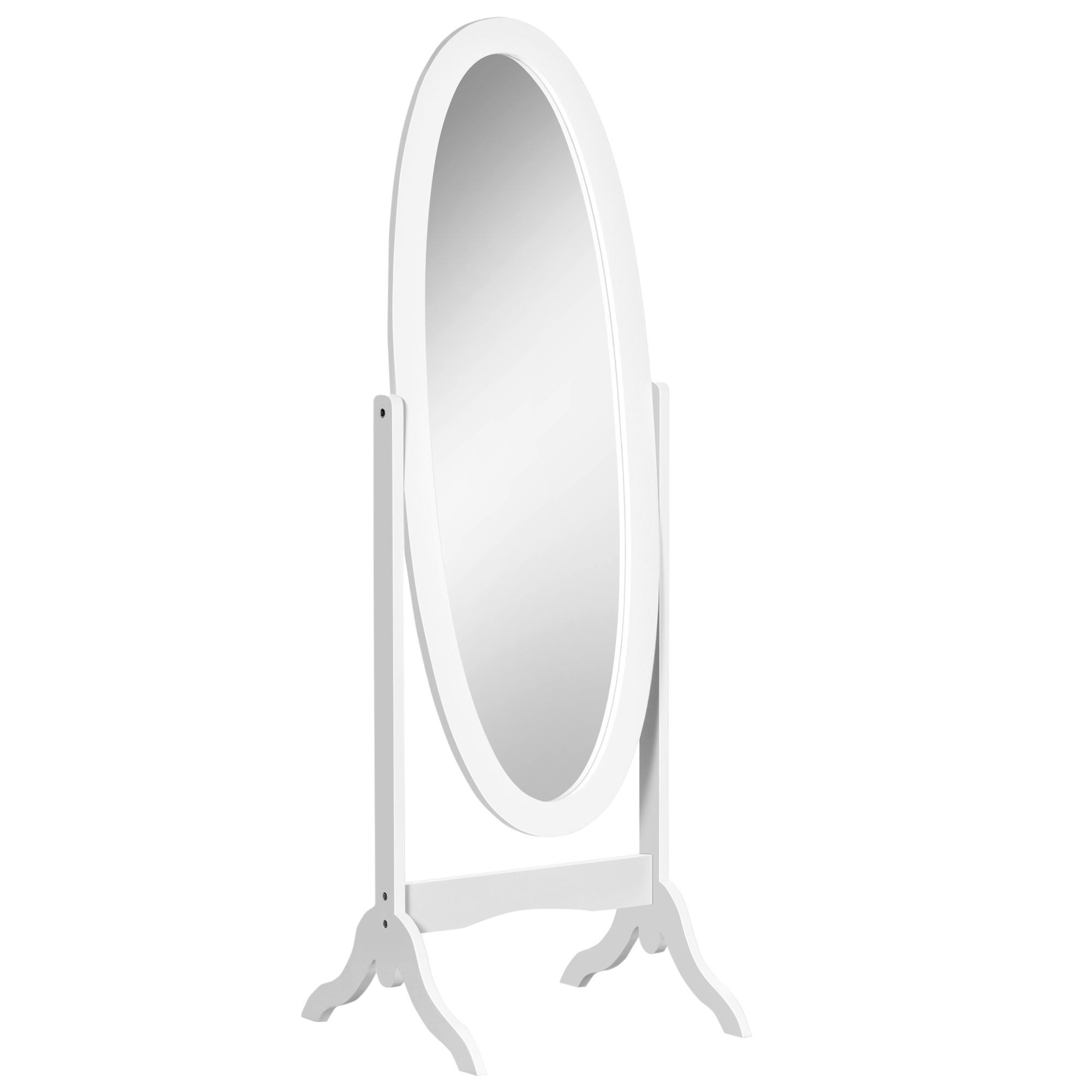 STANDSPIEGEL DE-17908 oval mit verstellbarem Winkel Weiß - Weiß, Holzwerkstoff (48/147/46cm) - ComfortXL