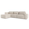 ECKSOFA L Form Arkleton Beige 360/180/93 cm Links mit Schlaffunktion - Creme/Schwarz, Kunststoff/Textil (180/360cm) - AX Living