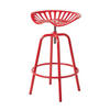 BARHOCKER Traktorsitz, Metall im Vintage-Look, höhenverstellbar - Rot, Metall (47/74/50cm) - Homescapes