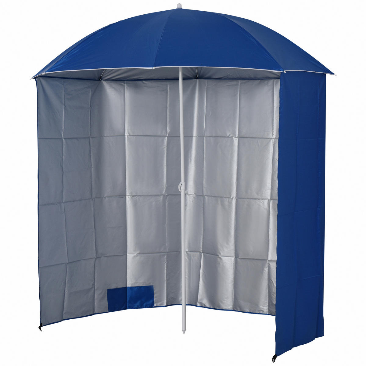 SONNENSCHIRM, Metall, Polyester, Blau - Blau, Metall (220/220cm) - Outsunny