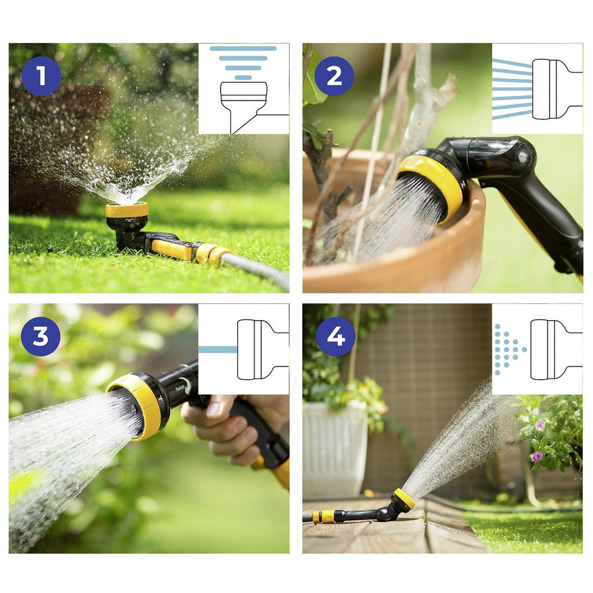 GARTENBRAUSE Sprinkler 2in1 - Schwarz, Kunststoff (14/21/7cm) - Maximex