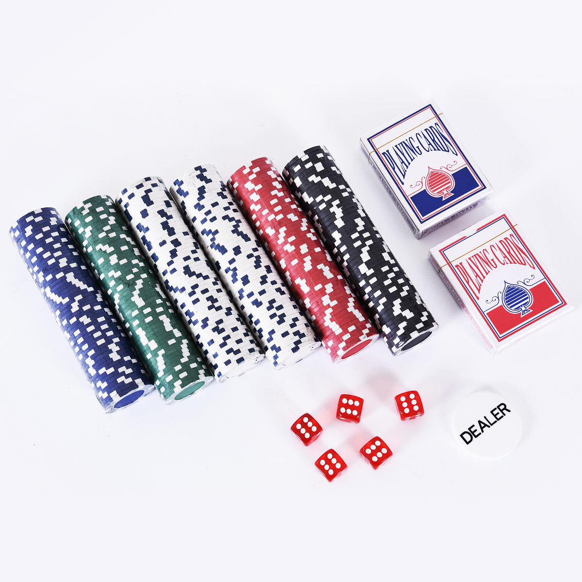 POKERKASETTE DE-18657 300 Jetons, 2 Kartendecks Aluminium - Silberfarben, Metall (205/38cm) - ComfortXL