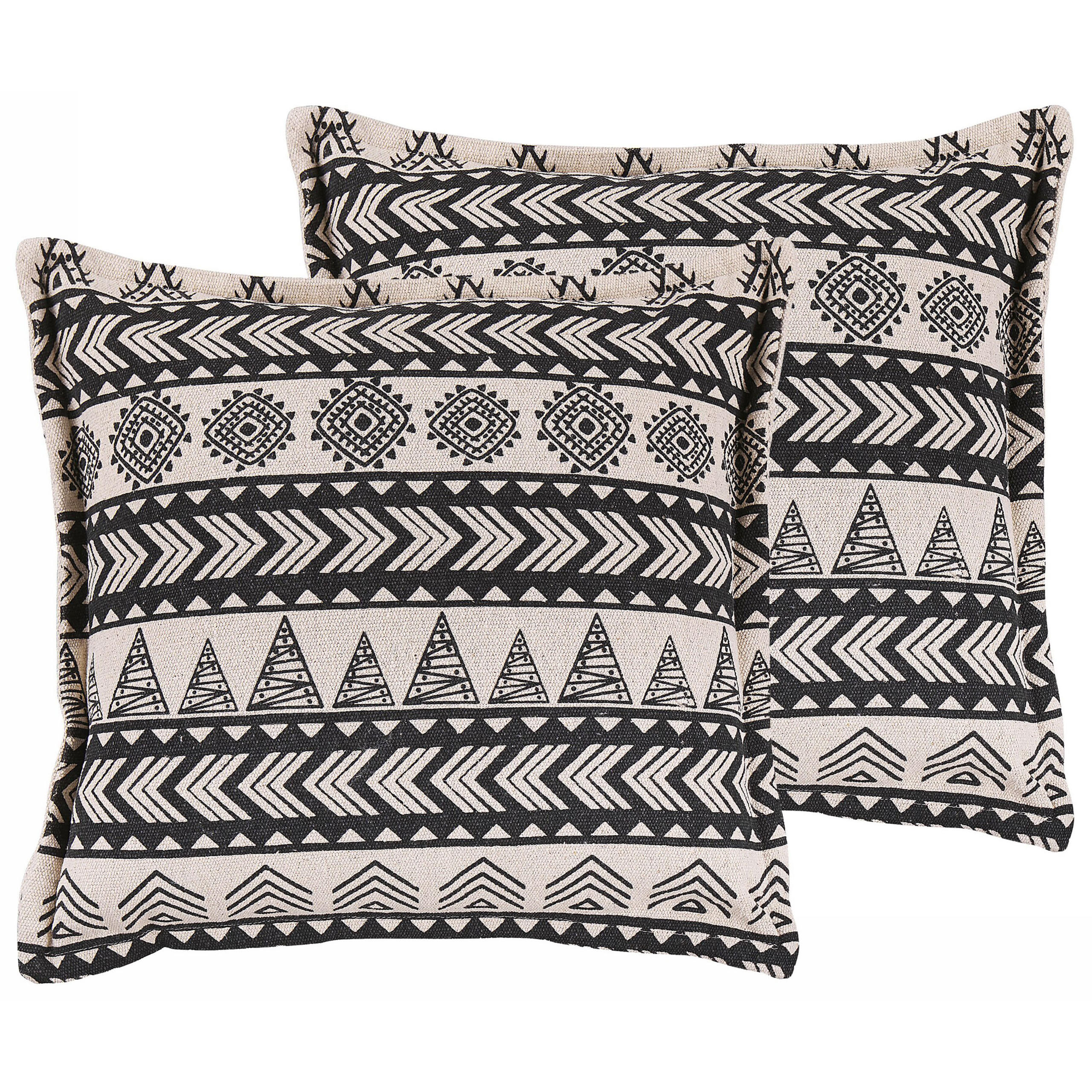 OKRASNA BLAZINA komplet 2 bež 45/45 cm Hentepe - bež, tekstil/naravni materiali (45/45cm) - Beliani