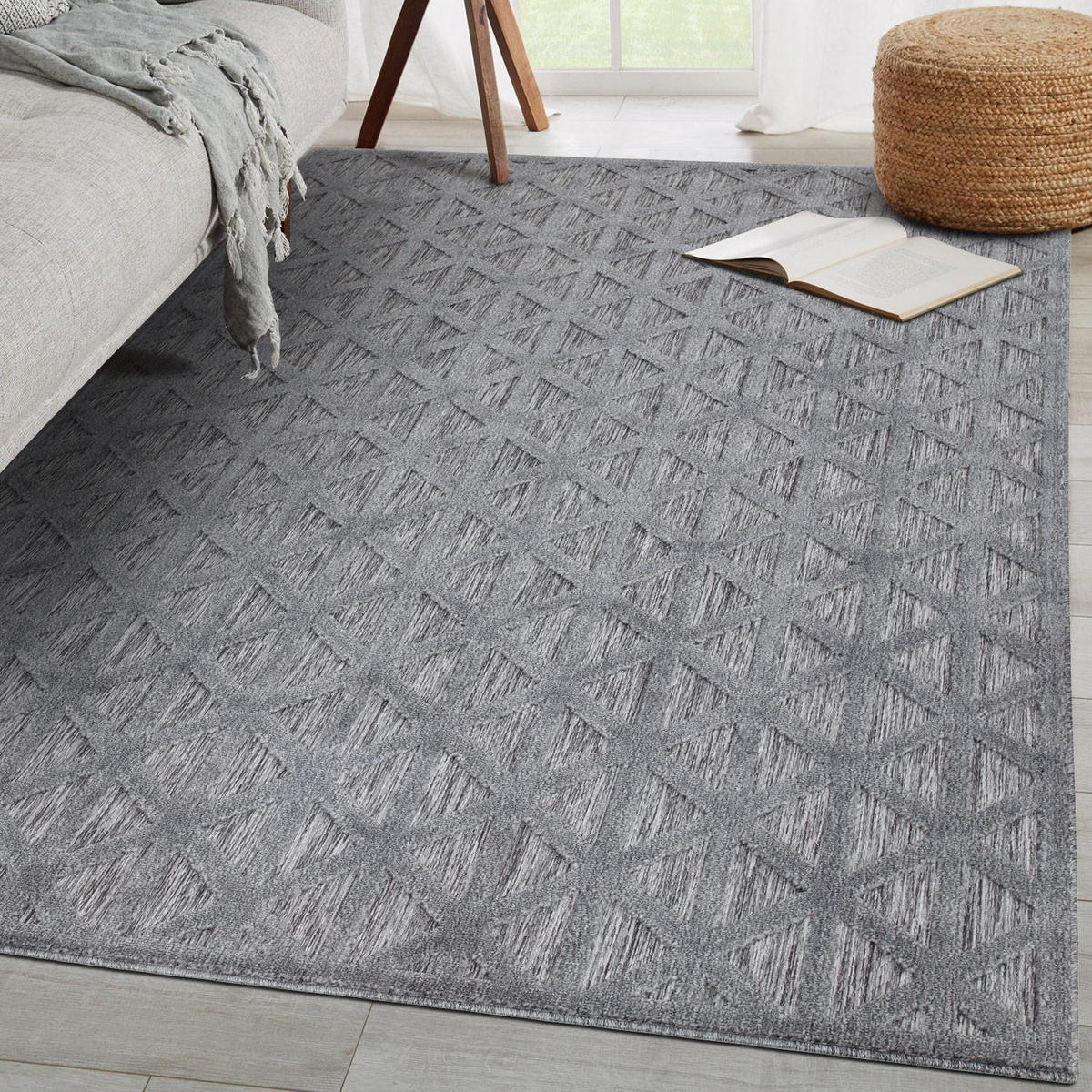 OUTDOOR-TEPPICH Santorini 446 Anthrazit 200x290 cm - Anthrazit, Textil (200/290cm) - carpet city
