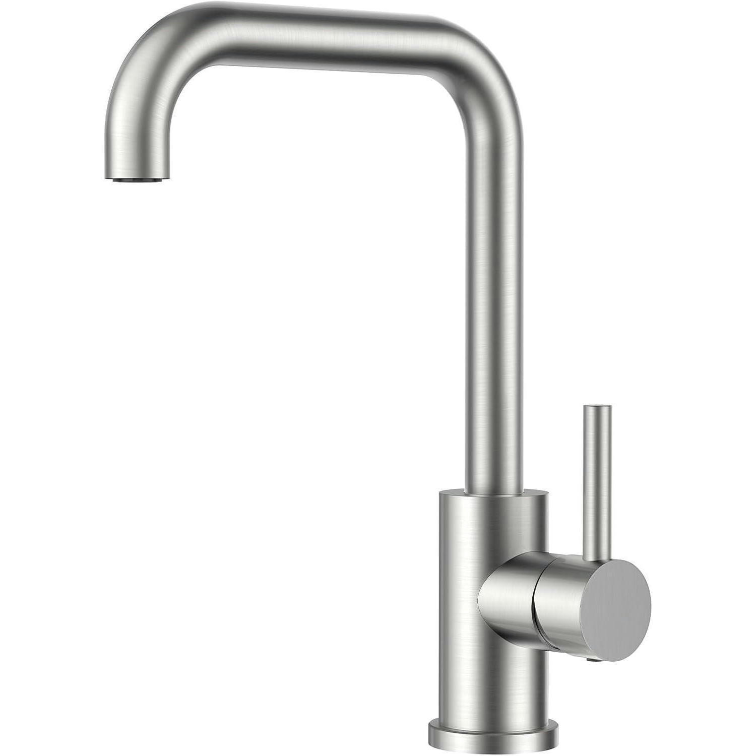 KÜCHENARMATUR Edelstahl 360° drehbar mit ausziehbarem Hahn - Silberfarben, Metall (18/22.5/22cm)