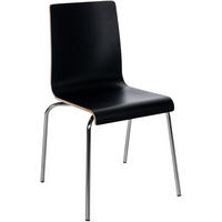 STUHL Holz Schwarz - Schwarz, Holz/Metall (49/85/49cm) - CLP