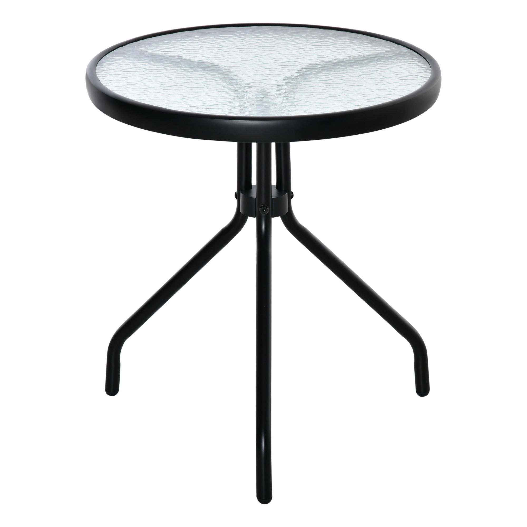 BALKONTISCH DE-14079 rund, Ø50x55 cm Schwarz - Schwarz, Metall (50/50/55cm) - ComfortXL