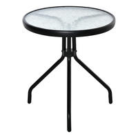 BALKONTISCH DE-14079 rund, Ø50x55 cm Schwarz - Schwarz, Metall (50/50/55cm) - ComfortXL