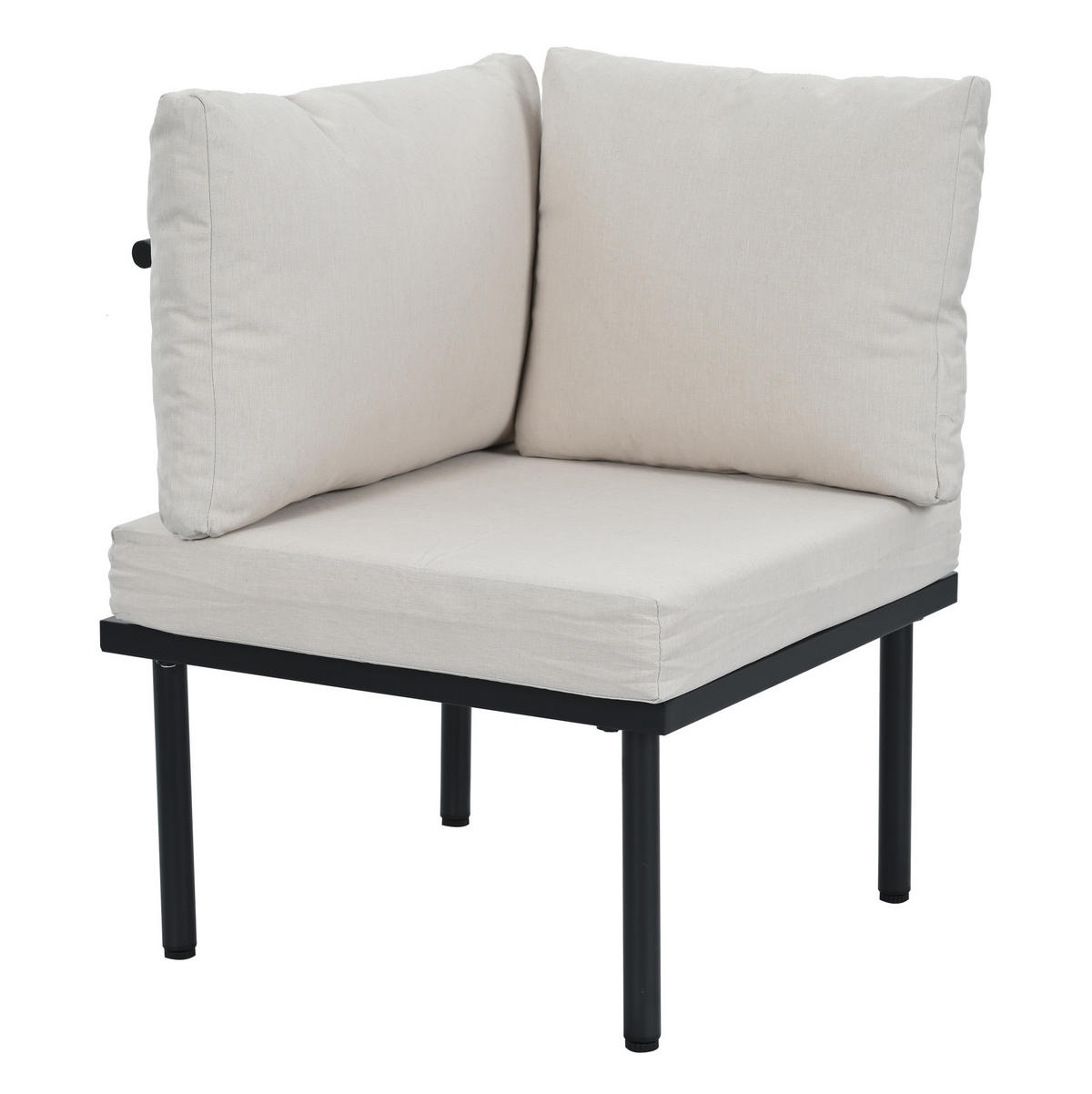GARTEN-LOUNGESESSEL-SET 231/174/66 cm beige aus Olefin und verzinktem Stahl mit Kissen - Beige, Metall - OKWISH
