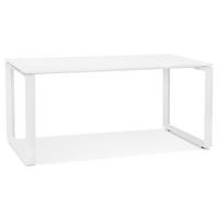 SCHREIBTISCH Minimalistisch Holz Metall Ergonomisch XERAL, Weiß 160x80x74,8 cm - Weiß, Holzwerkstoff/Metall (80/160/75cm) - KADIMA DESIGN