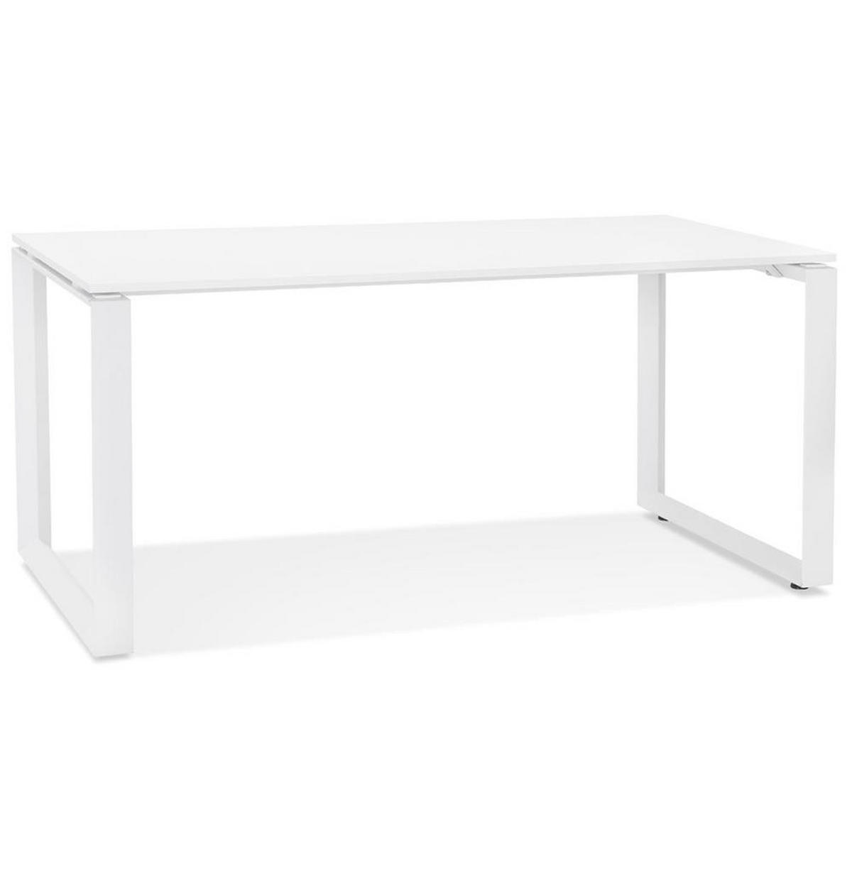 SCHREIBTISCH Minimalistisch Holz Metall Ergonomisch XERAL, Weiß 160x80x74,8 cm - Weiß, Holzwerkstoff/Metall (80/160/75cm) - KADIMA DESIGN