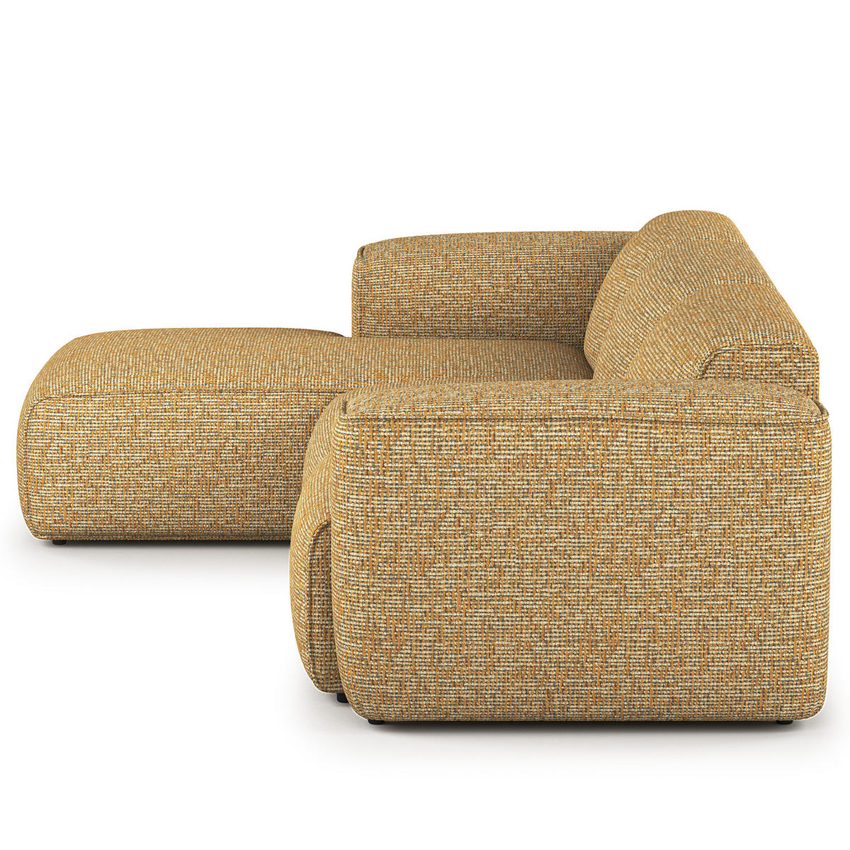 3-SITZER ECKSOFA mit Longchair - Schwarz/Honig, Kunststoff/Textil (284/173cm) - home24