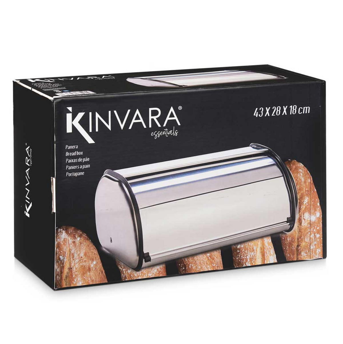 BROTKASTEN Edelstahl - Silberfarben, Metall (43/19/28cm) - Kinvara