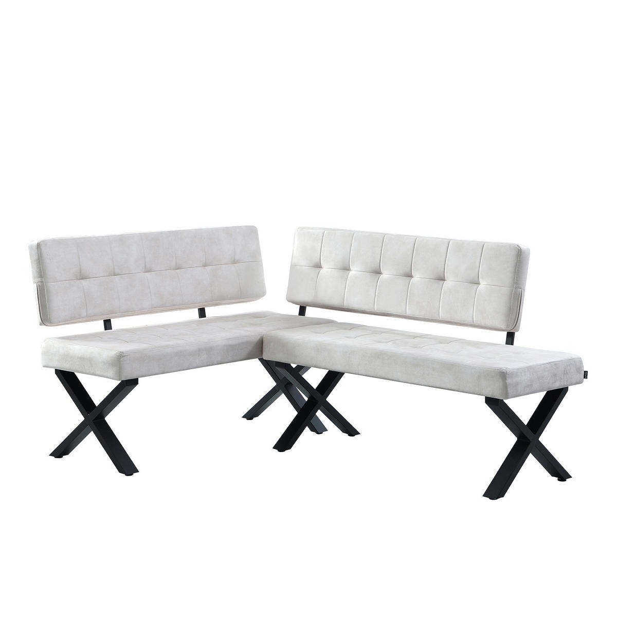 SITZBANK KAREN - Grau, Metall (120/48/56cm) - B&D Home