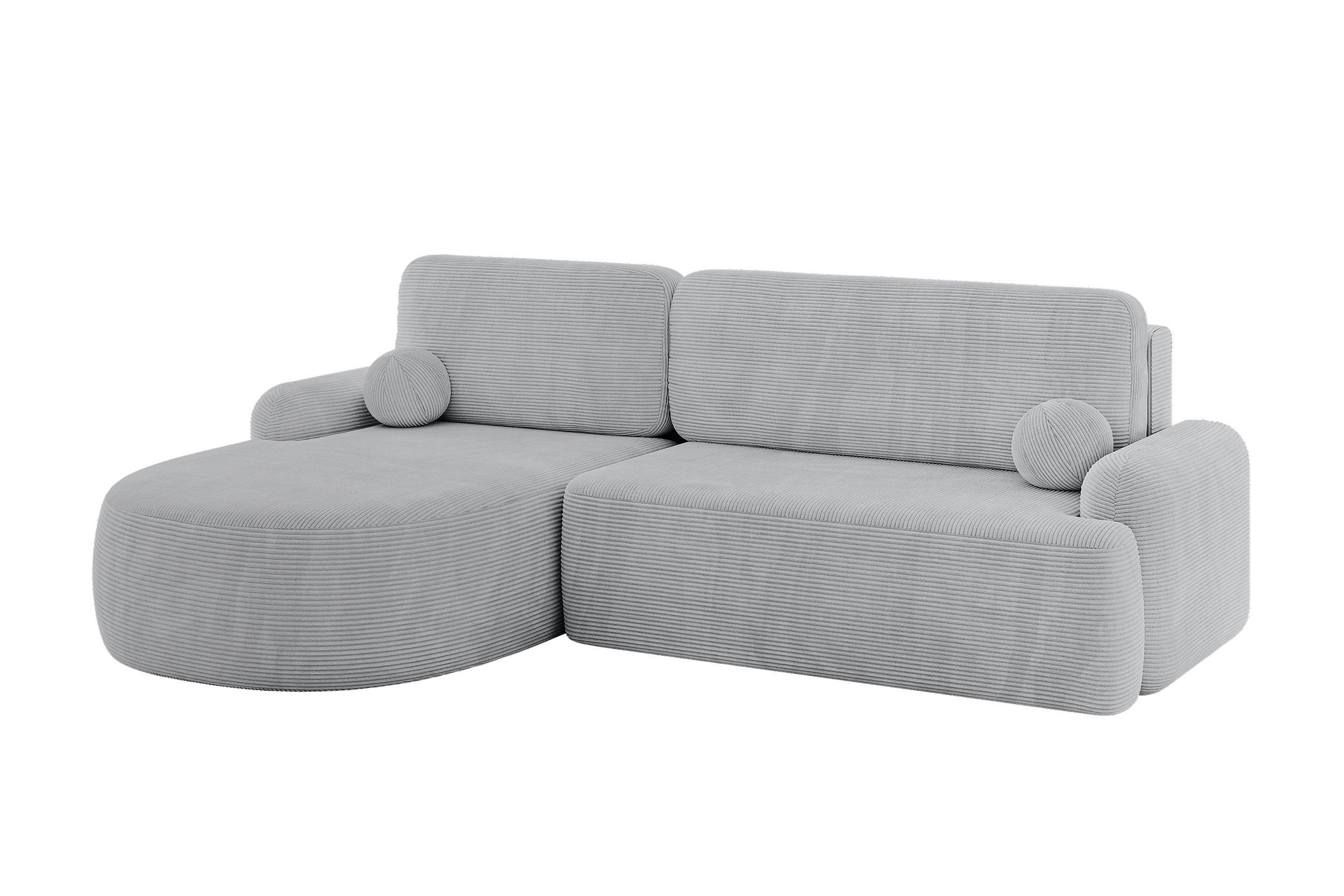 WOHNLANDSCHAFT mit Schlaffunktion und Bettkasten LIRA-L - 264x172x89Grau - Grau, Holzwerkstoff/Textil (264/172cm) - ALTDECOR