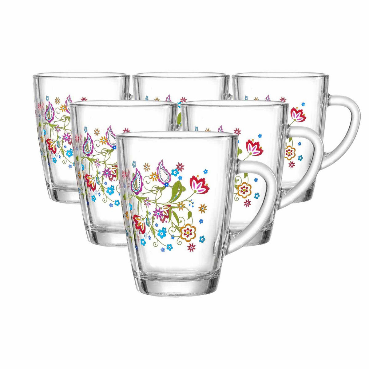 KAFFEEGLÄSER Shanti bunt 380 ml 6er Set - Multicolor, Glas (0.38L) - Ritzenhoff Breker