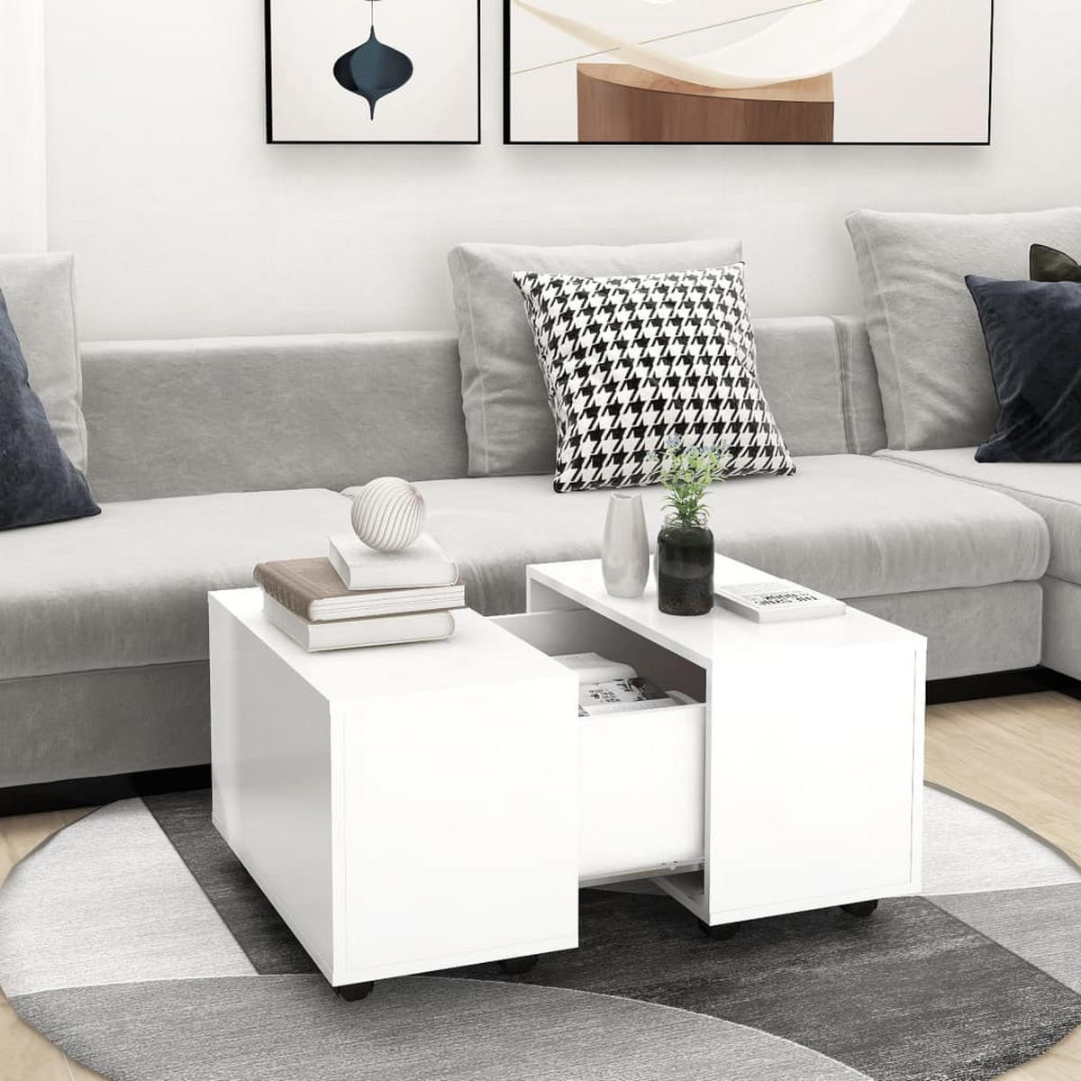 COUCHTISCH Weiß 60x60x38 cm Holzwerkstoff - Weiß, Holzwerkstoff (60/60/38cm) - furnicato