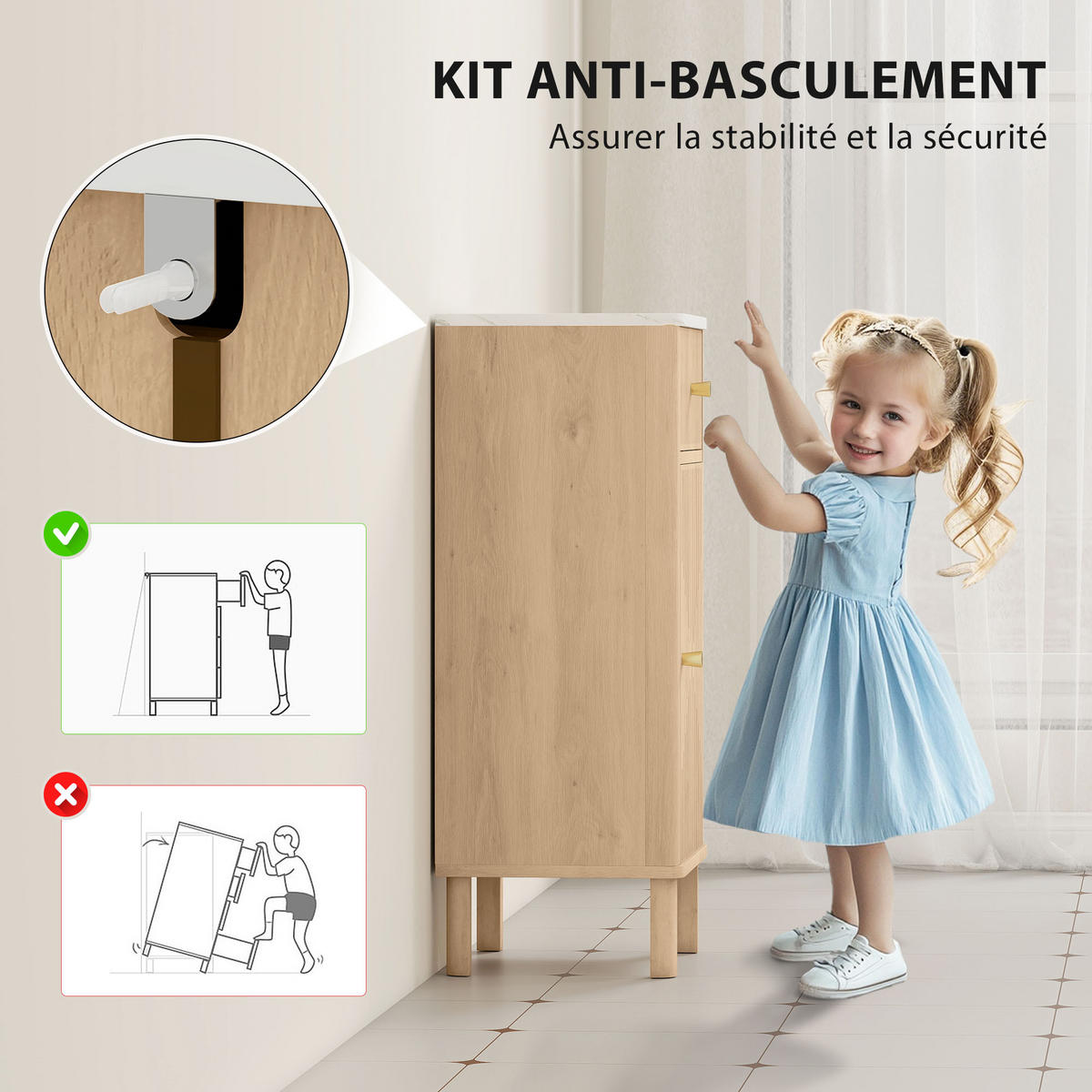 BADEZIMMERSCHRANK Eichefarben und Marmor-Optik 36/30/80 cm - Eichefarben, Holzwerkstoff (36/80/30cm) - PANGIVO