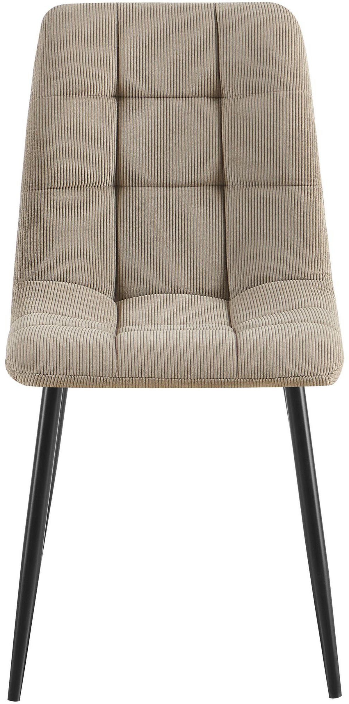 ESSZIMMERSTUHL 2er Set Fanor Cord Taupe Wohnzimmerstuhl - Taupe, Textil (45/84/55cm) - DELUKE