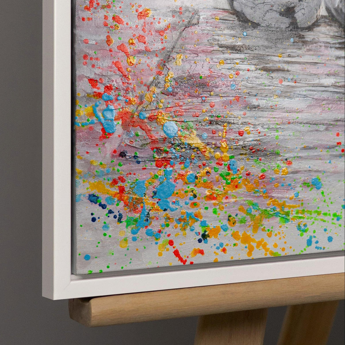 GEMÄLDE Zarte Liebe Schattenfugenrahmen Weiß 70x50 cm - Weiß, Holz (70/50cm) - YS-art gallery