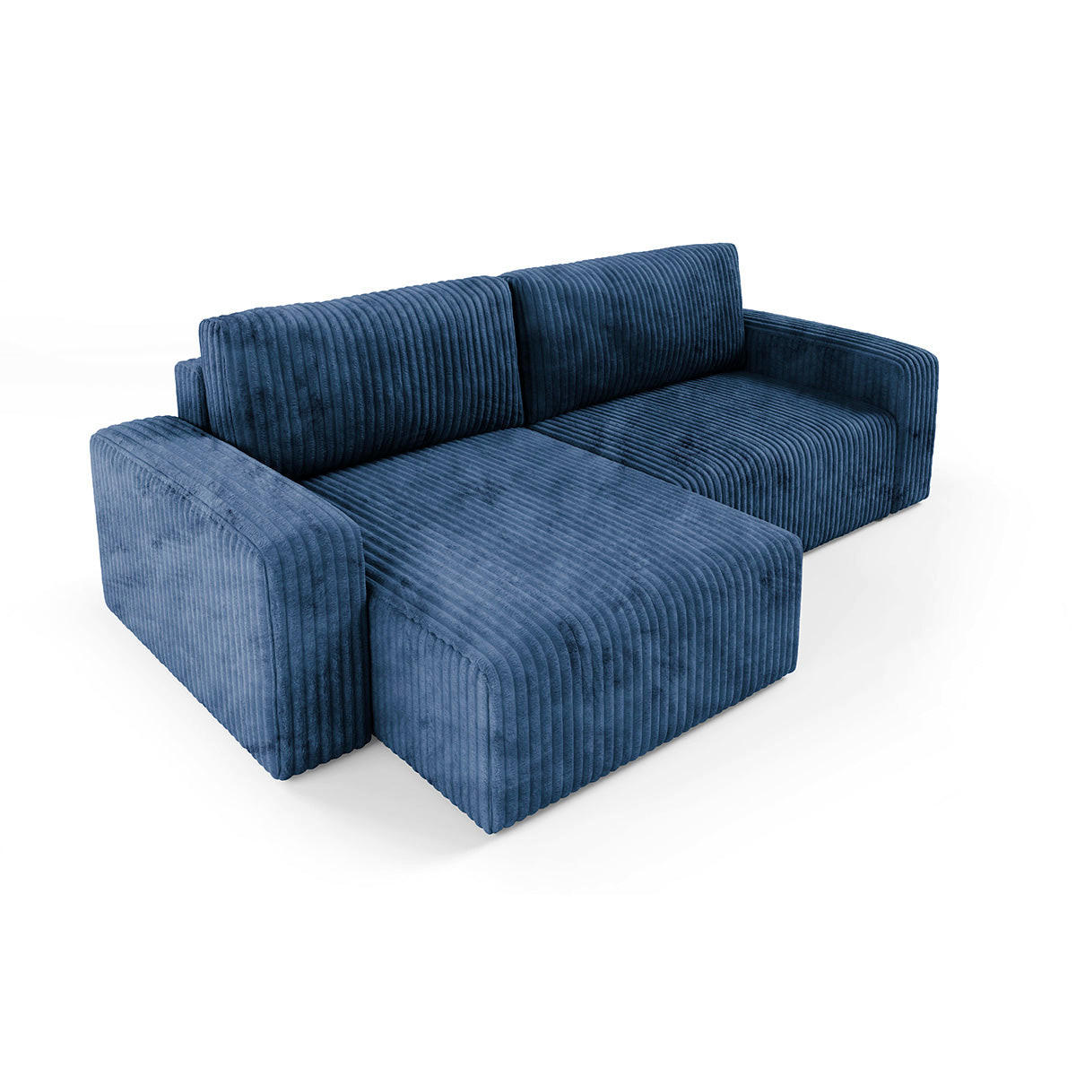 ECKSOFA Angela 3 Sitzplätze Marineblau - Blau, Holz (252/149cm) - Petits-meubles