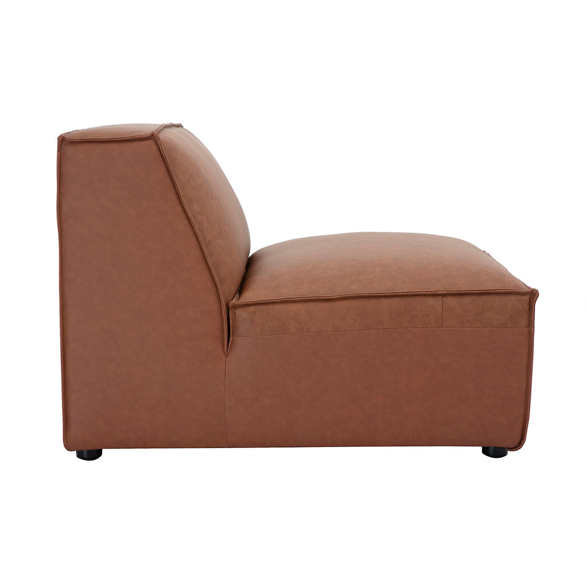 MODUL Rechts Braun Leder SPLIT - Braun, Textil (101/70.5/83cm) - Miliboo