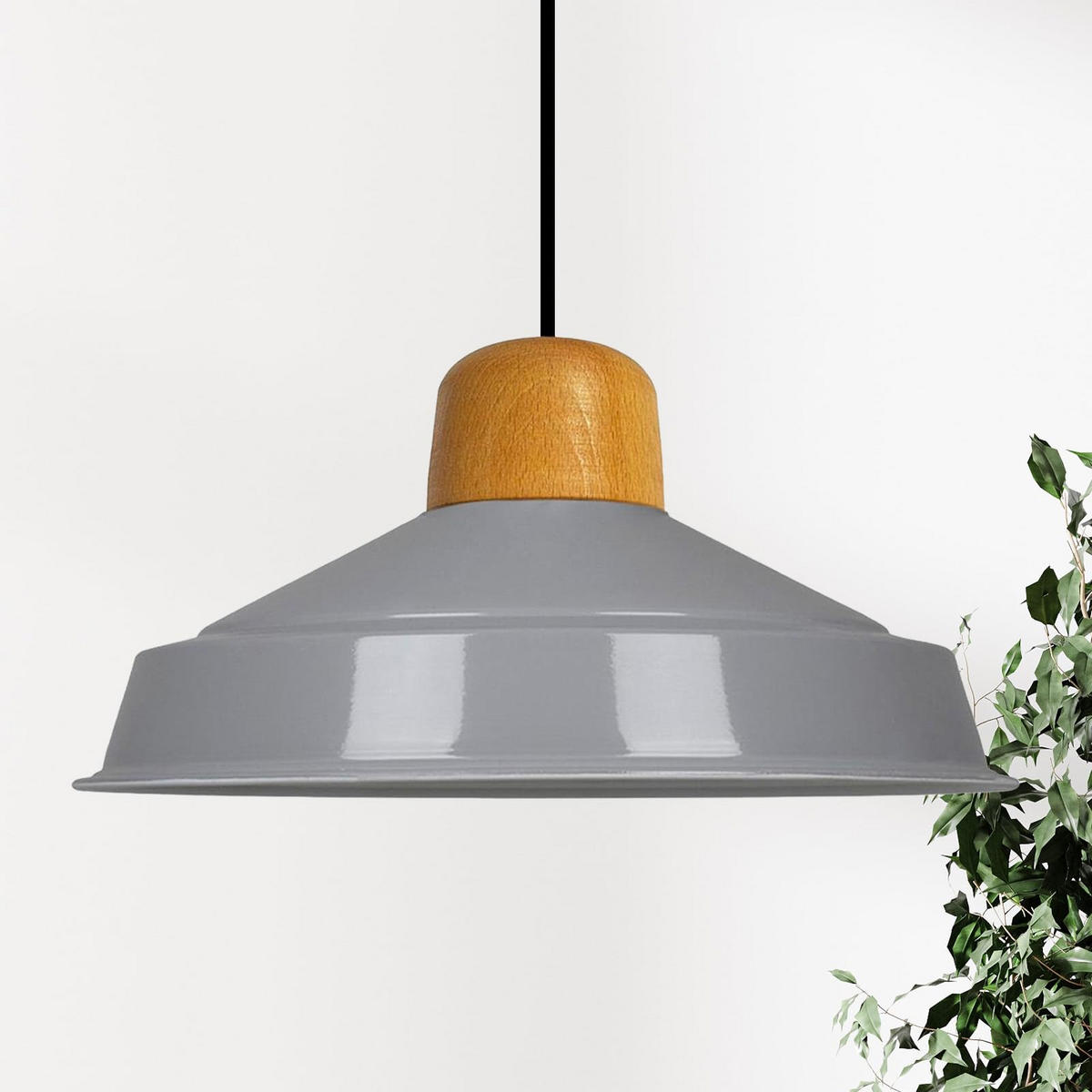 PENDELLEUCHTE Asletl 40/20 cm - Mintgrün, Holz/Metall (20/40/20cm) - Bamyum