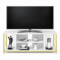 TV-ELEMENT Rinaldo Gold Weiß - Goldfarben/Weiß, Holzwerkstoff (120/51/35cm) - Decorotika