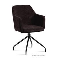 ARMLEHNSTUHL drehbar (4er-Set) Donnie 57x87x60 Schwarz/Espresso - Dunkelbraun/Schwarz, Kunststoff (60/87/57cm) - 58aufmkessel
