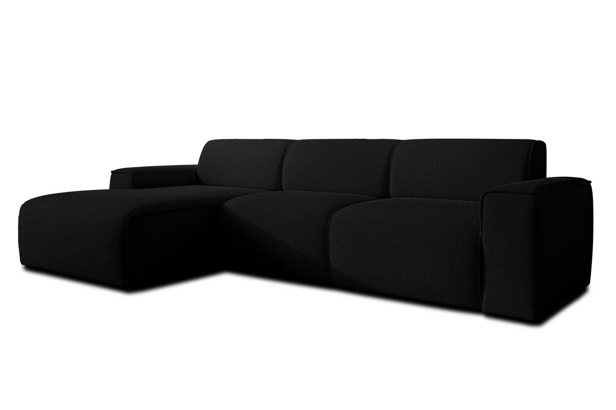 ECKSOFA L Form Didim mini Schwarz 310/165/78 cm – stilvolle kleine Eckcouch L - Schwarz, Kunststoff/Textil (165/310cm) - AX Living