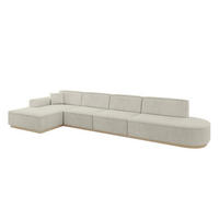 ECKSOFA Ottomane Links IREA-L3 - 412x165x80 cm Creme - Ecru/Creme, Holzwerkstoff/Textil (412/165cm) - ALTDECOR