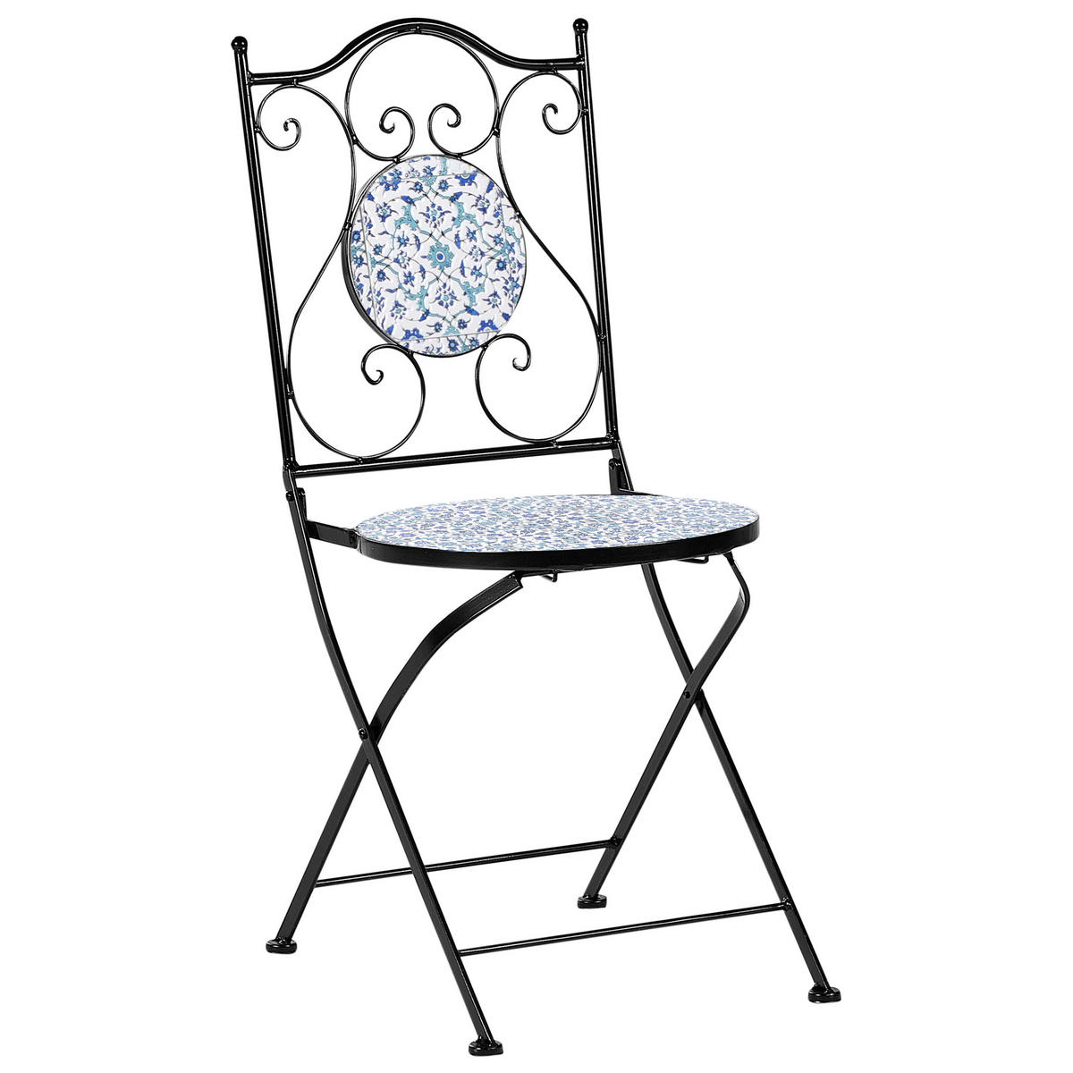 BISTRO-SET Schwarz Chapeco - Blau/Schwarz, Metall - Beliani