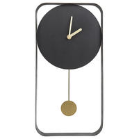 WANDUHR Schwarz/Gold Servoz - Goldfarben/Schwarz, Metall (21/40/2cm) - Beliani