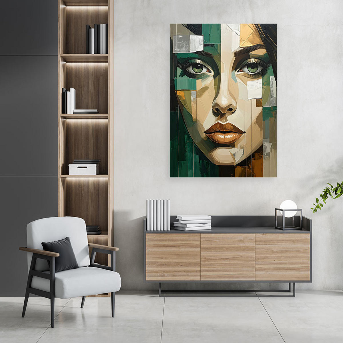 LEINWANDBILD Menschen & Charaktere 30x45cm - Grün, Textil (30/45cm) - Feeby