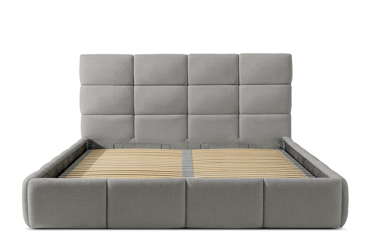 POLSTERBETT ALTOS Bouclé, grau - Grau, Holz/Holzwerkstoff (180/200cm) - KONSIMO®