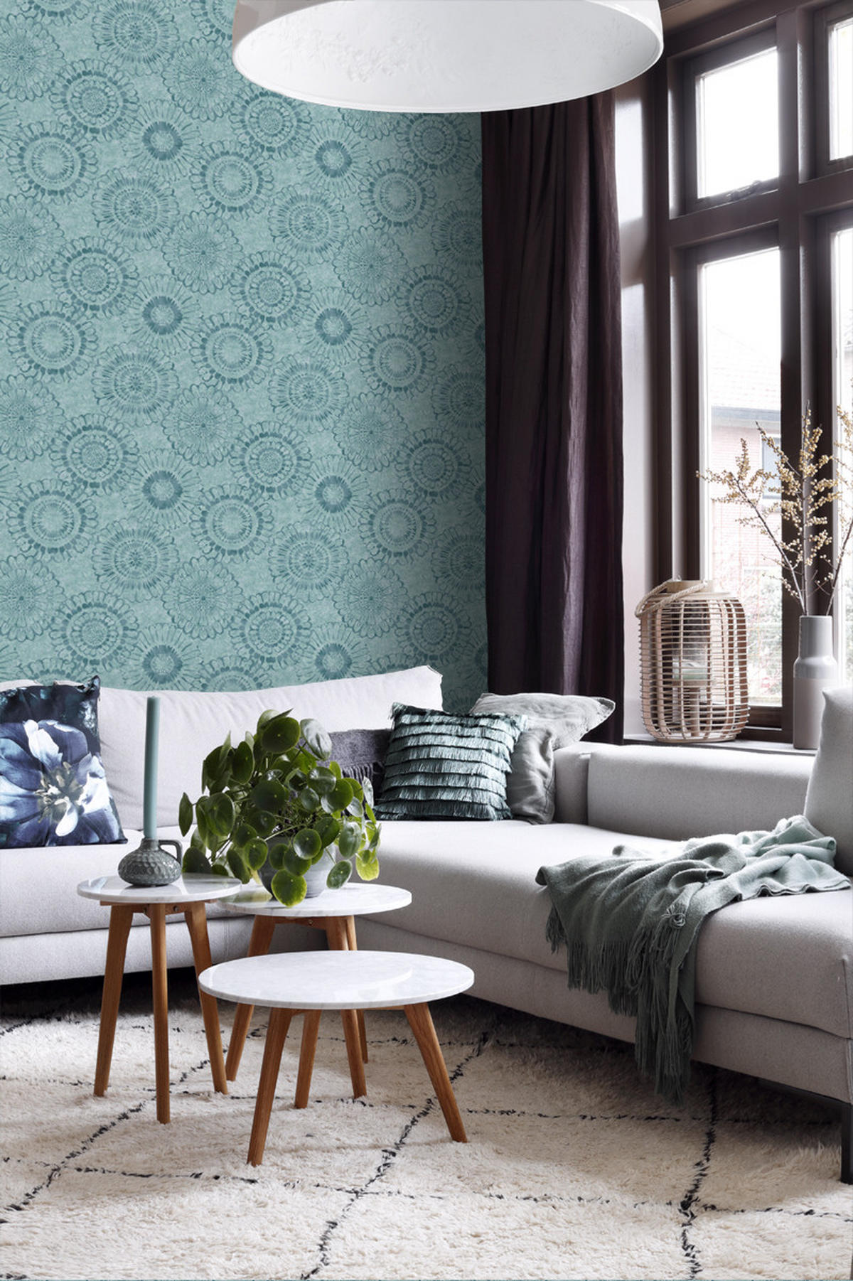 TAPETE Blumen 53 cm x 10.05 m - Grün, Papier (53/1000cm) - ESTAhome