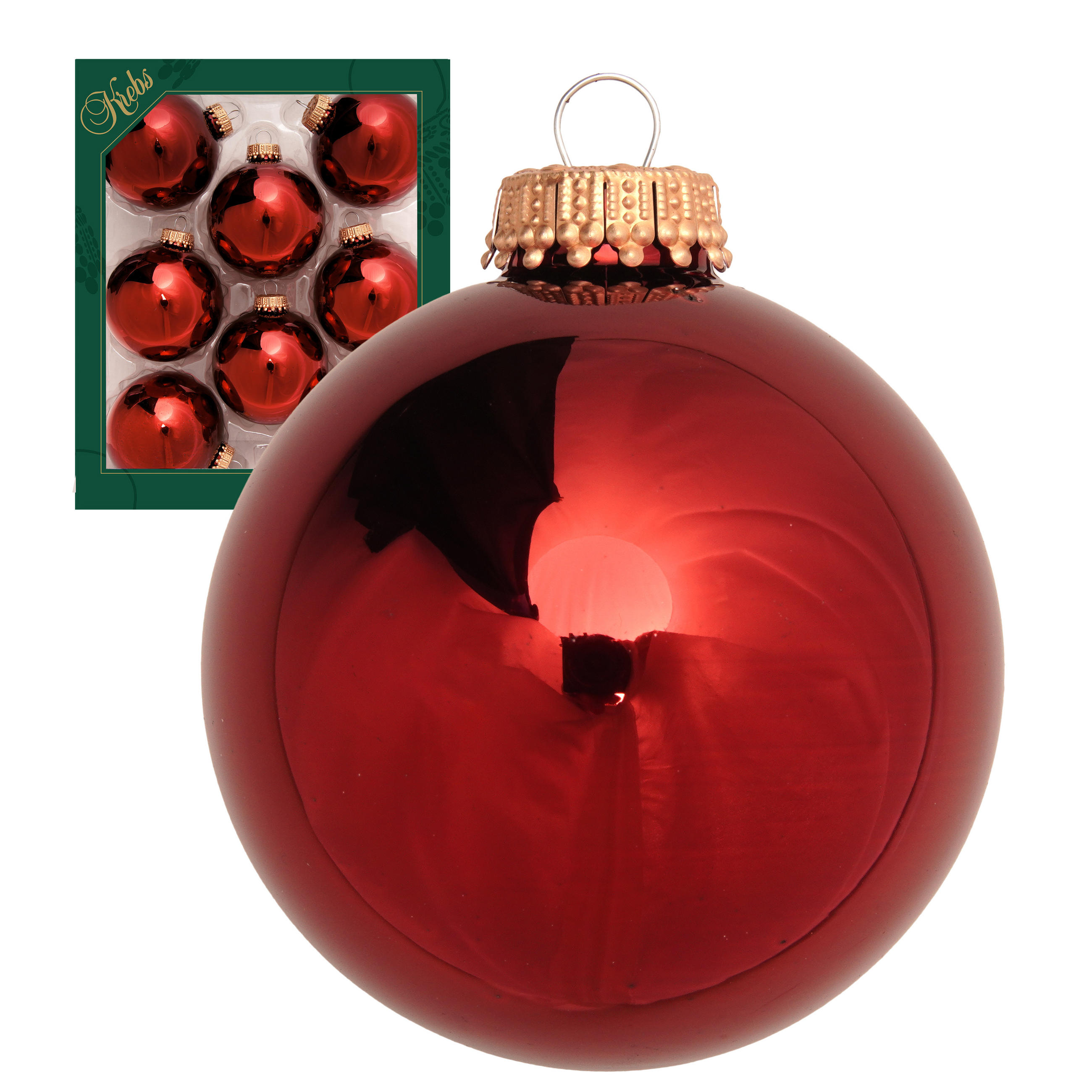 CHRISTBAUMKUGELN Uni-Design Samira Rot 7cm (Glas / 8 Stk.) - Rot, Glas (7/7/7cm) - Krebs Glas Lauscha