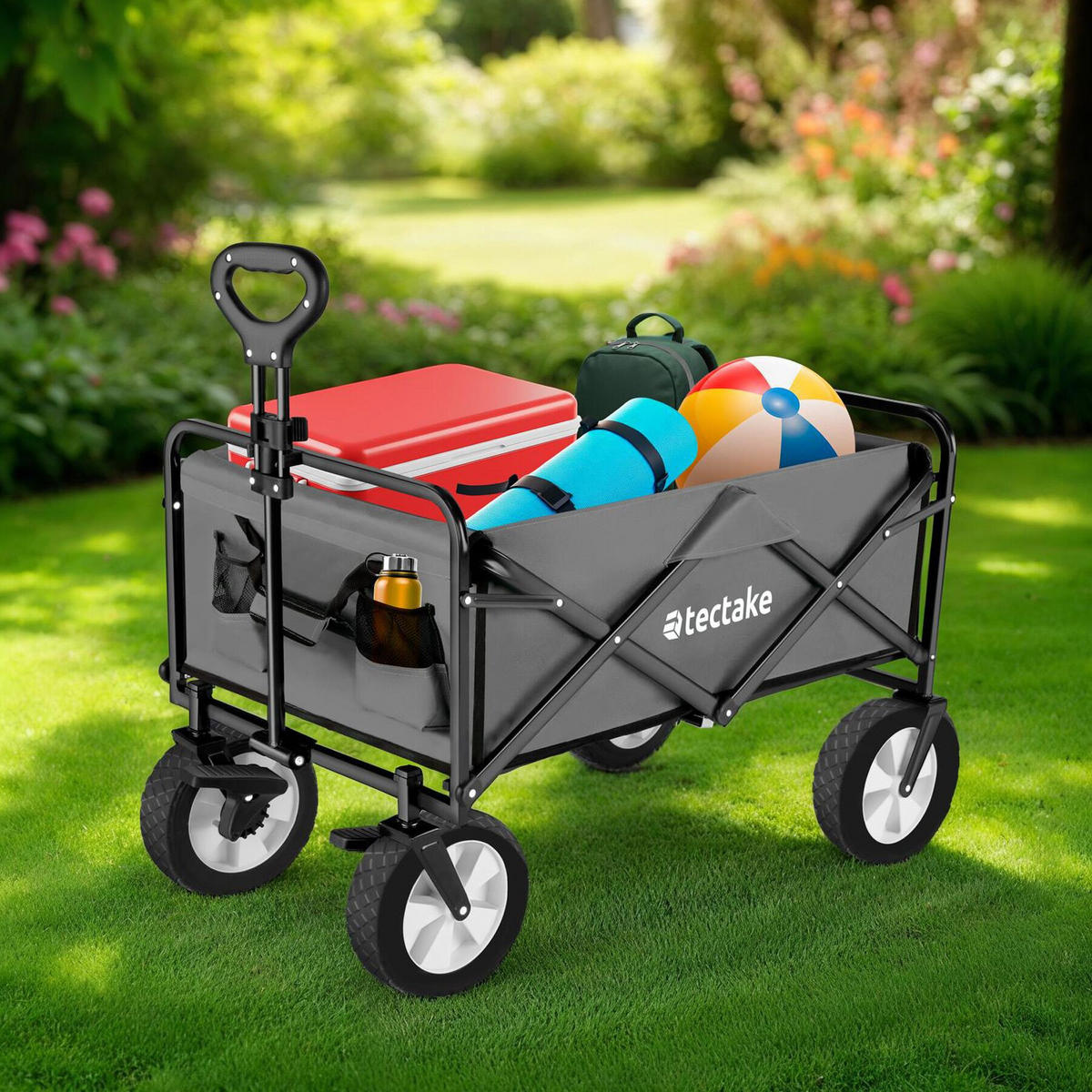 BOLLERWAGEN Leon, inklusive Tragetasche, Belastbarkeit 80 kg, grau - Grau, Kunststoff (53.5/101/91cm) - tectake