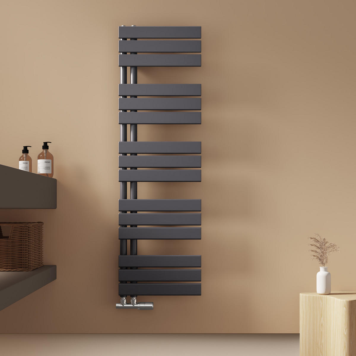 HEIZKÖRPER wasserführend Anthrazit 132/40/5,9 cm - Anthrazit, Metall (40/132/5.9cm) - EMKE