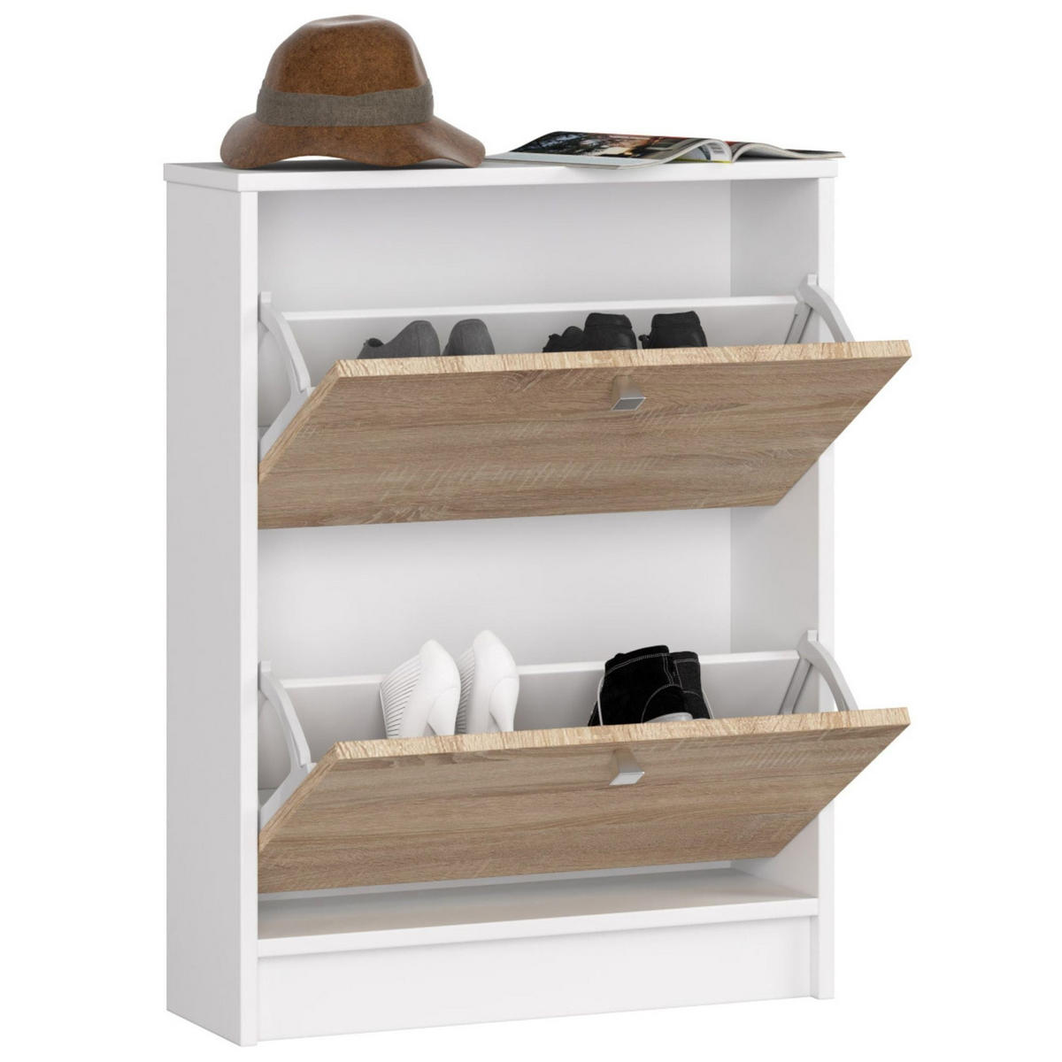 SKŘÍŇ NA BOTY Bílá, dub Sonoma 80/60/20 - bílá/Sonoma dub, kompozitní dřevo (60/80/20cm) - RAUMHIRSCH FURNITURE